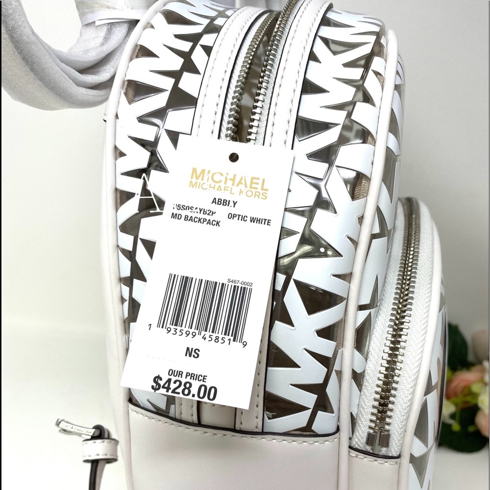 Michael Kors Abbey Backpack Transparent White - Picture 5 of 7